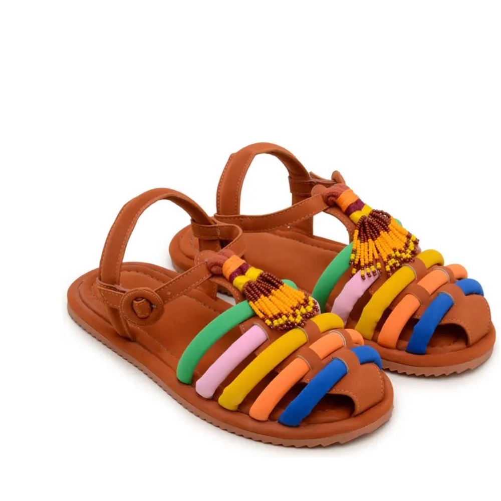 NWT FARM Rio Rainbow Beaded Sandals size 11